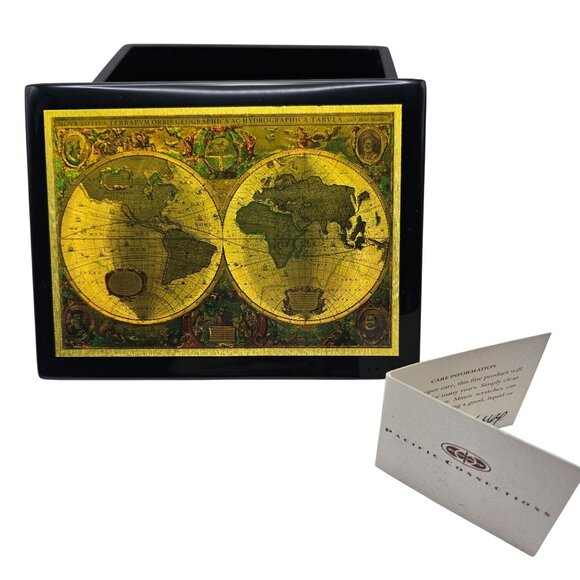 Pacific Connections Old World Map Lacquer Box - Picture 7 of 16